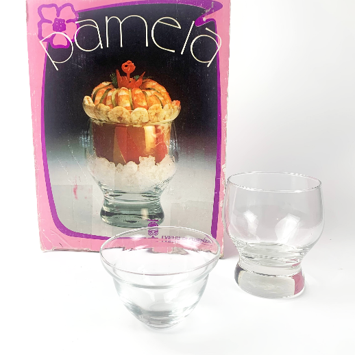 2 Piece Shrimp Cocktail Glasses with Ice Cups in original box