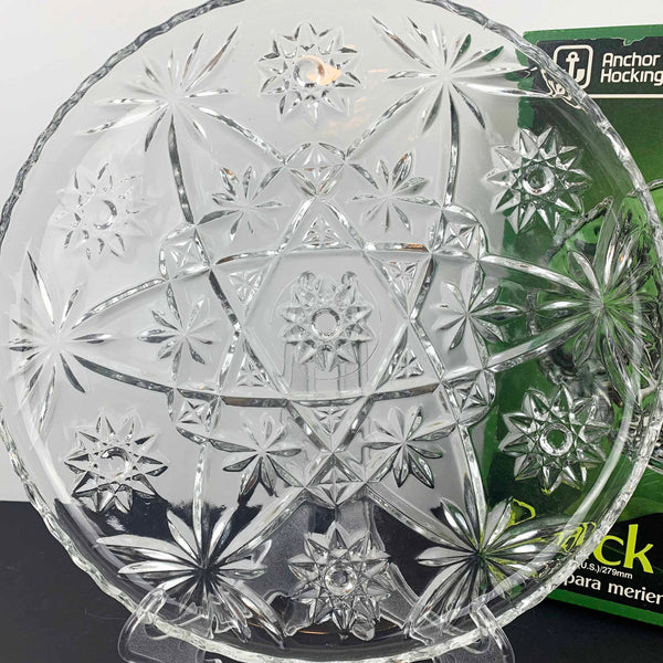 Anchor Hocking Star of David round platter