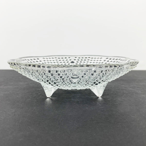 Hazel-Atlas hobnail footed trinket dish