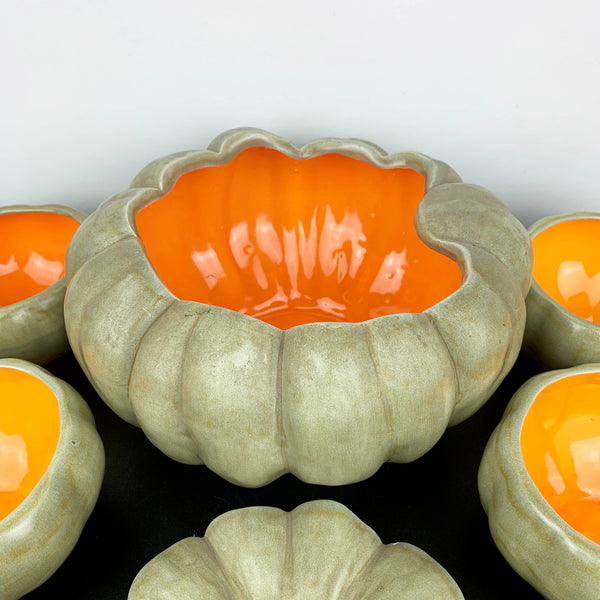 Pumpkin soup set - Lidded tureen with 4 individual bowls