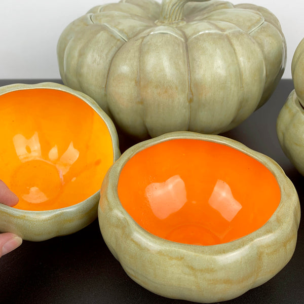 Pumpkin soup set - Lidded tureen with 4 individual bowls