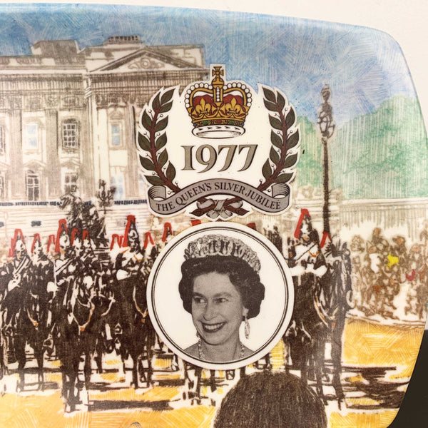 Queen Silver Jubilee melamine snack tray 1977