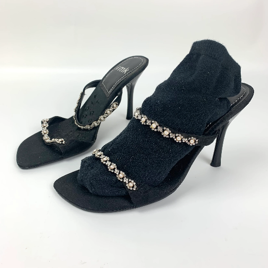 RMK pearl and diamante evening sandal with sock insert