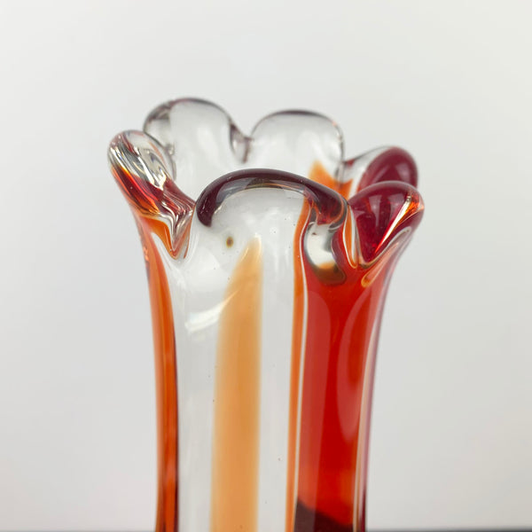 Six finger top of glass vase