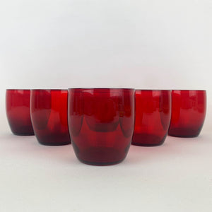 Small red cocktail and aperitif glass 1960's - Set of 6