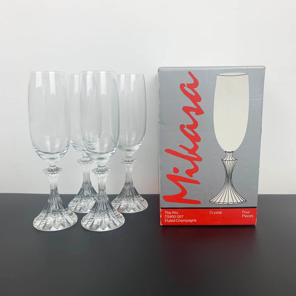 Mikasa 'The Ritz' champagne flute - Set of 4 Boxed