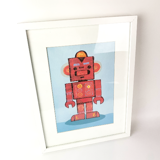 Australian artist Nicholas Girling Red Robot framed print