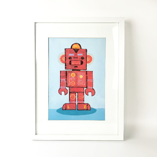 Nicholas Girling Red Robot framed print