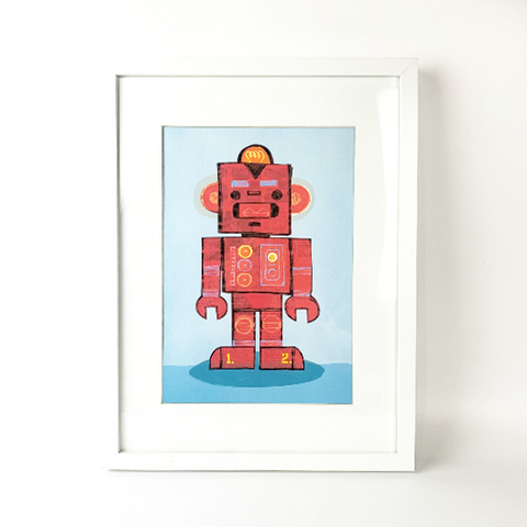 Nicholas Girling Red Robot framed print