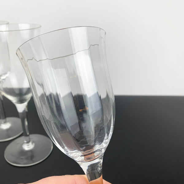 Rogaska Crystal faceted wine glass - Set of 4 (2 sets x 2 sizes)