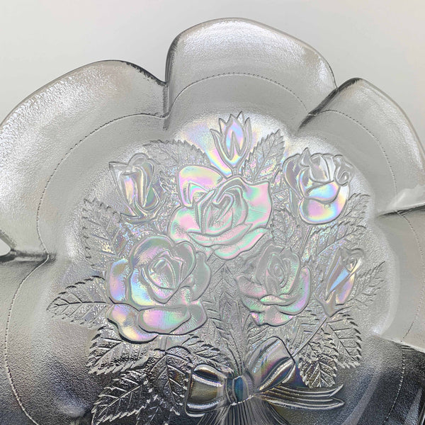 Carnival glass style flower shape serving platter