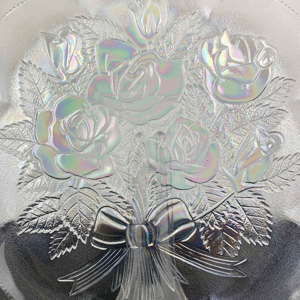 Carnival glass style flower shape serving platter