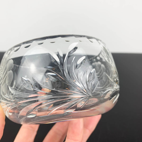 Royal Brierley 'Rose' small etched crystal bowl