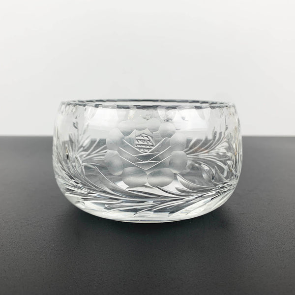 Royal Brierley 'Rose' small etched crystal bowl