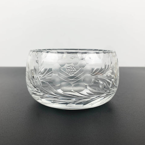 Royal Brierley 'Rose' small etched crystal bowl