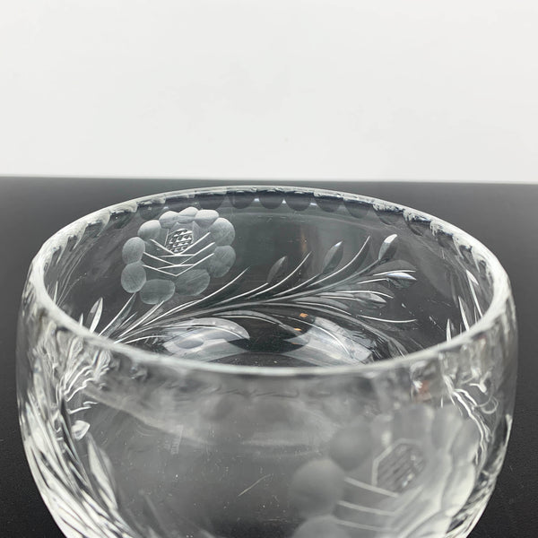 Royal Brierley 'Rose' small etched crystal bowl