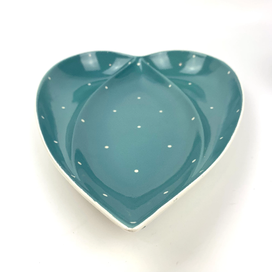 Royal Winton Grimwades Polka Dot Heart shape dish depth