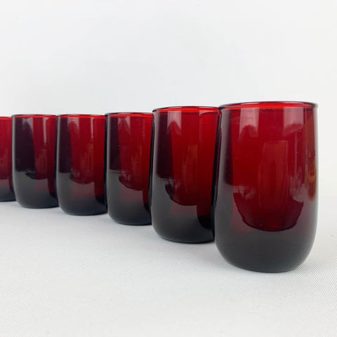 Ruby red aperitif and stemless sherry glass - Set of 6