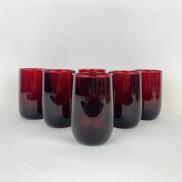 Ruby red aperitif and stemless sherry glass - Set of 6