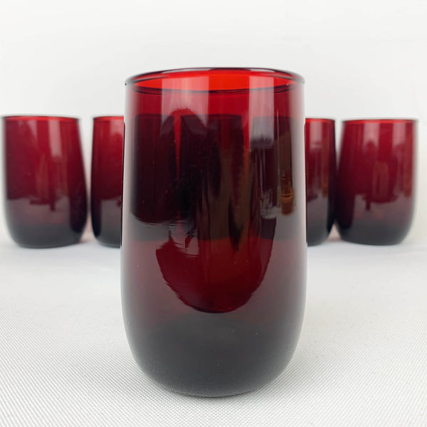 Ruby red aperitif and stemless sherry glass - Set of 6