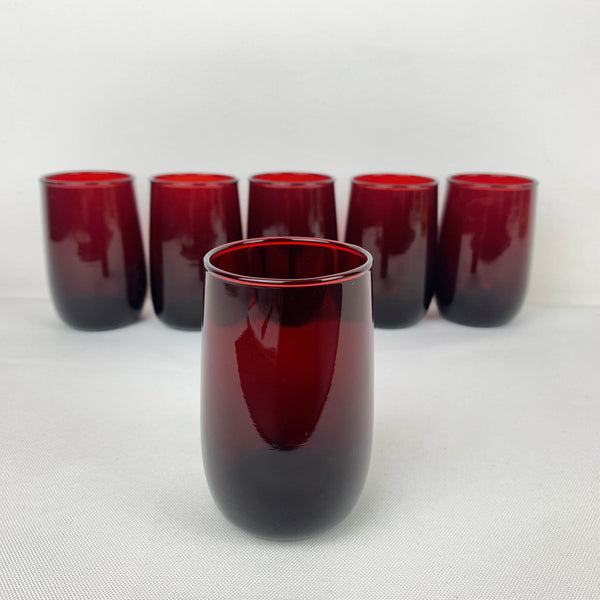 Ruby red aperitif and stemless sherry glass - Set of 6