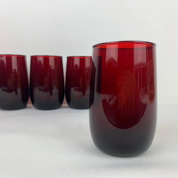 Ruby red aperitif and stemless sherry glass - Set of 6