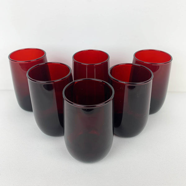 Ruby red aperitif and stemless sherry glass - Set of 6