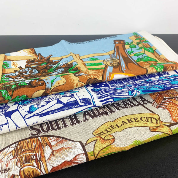 South Australian themed vintage tea towel collection - Set of 3