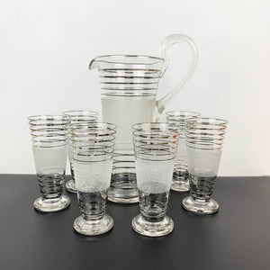 Mid century silver and white lemonade and cocktail set