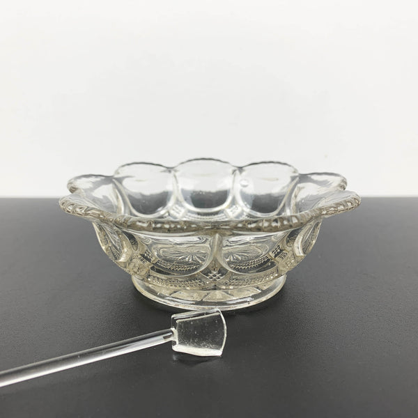 Open salt cellar with crystal spoon