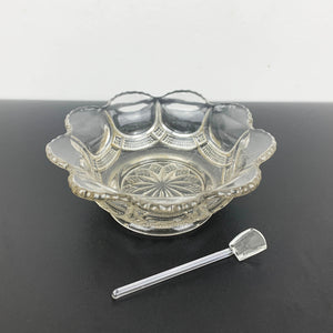 Open salt cellar with crystal spoon