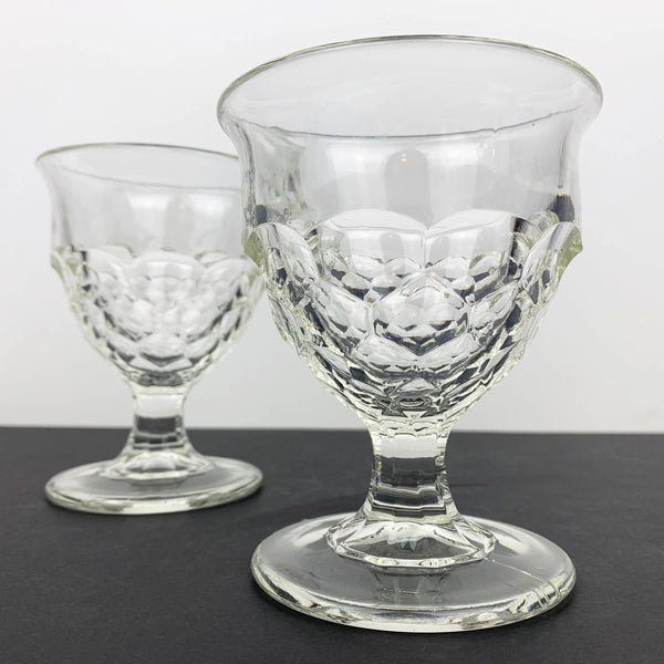 Scalloped glass footed bowls - Set of 2