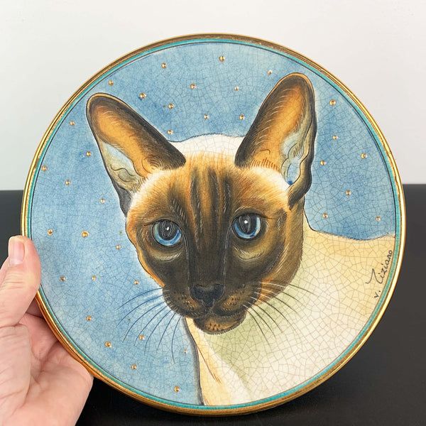 Veneto Flair Italy Cat Series 'Siamese Blue Point' collectible plate