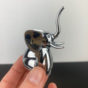 Silver miniature elephant ornament