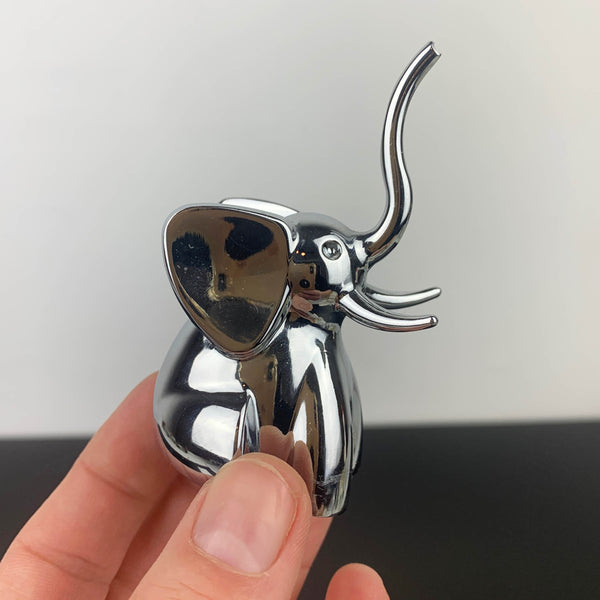 Silver miniature elephant ornament