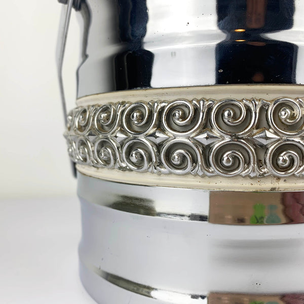 Scroll detail on vintage ice bucket