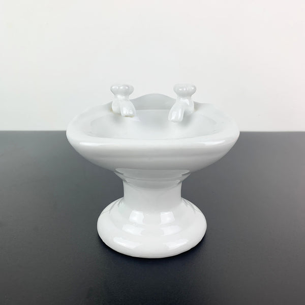 Miniature ceramic sink soap holder