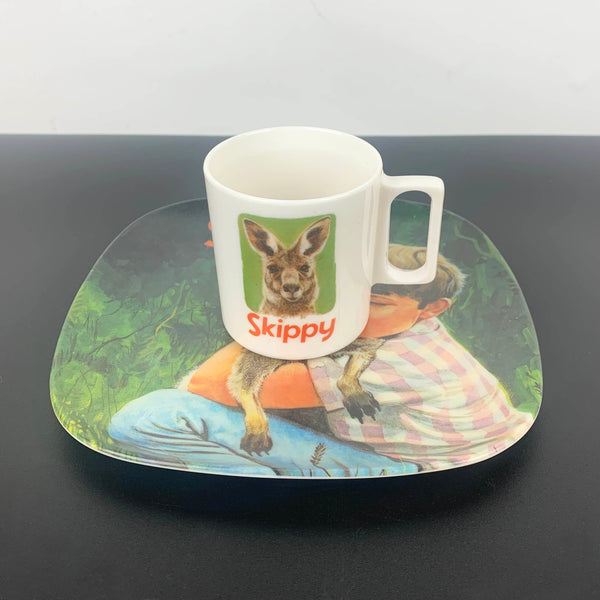 Skippy the Bush Kangaroo collectible plate and cup set