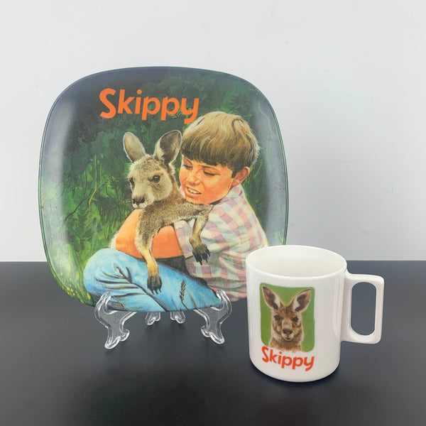 Skippy the Bush Kangaroo collectible plate and cup set