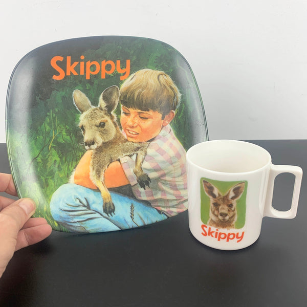 Skippy the Bush Kangaroo collectible plate and cup set