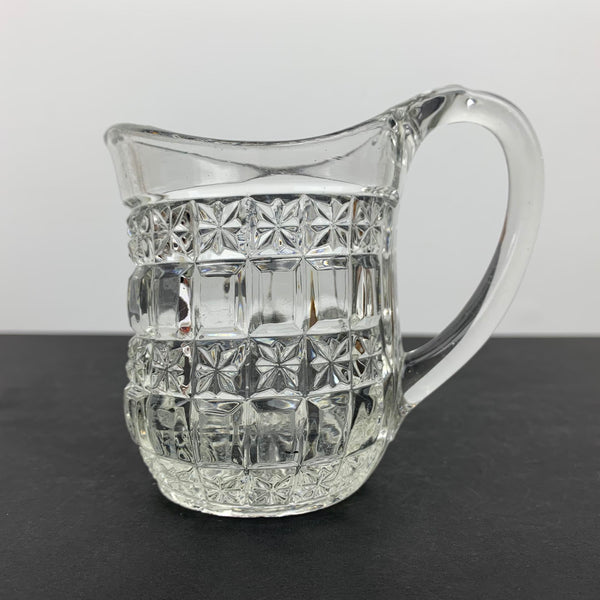 Small diamond cut glass jug 1960's vintage