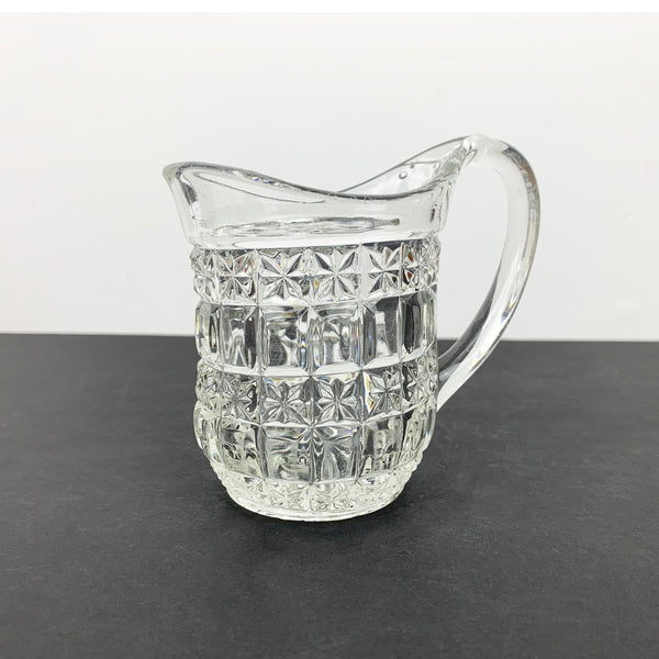 Small diamond cut glass jug for sauce