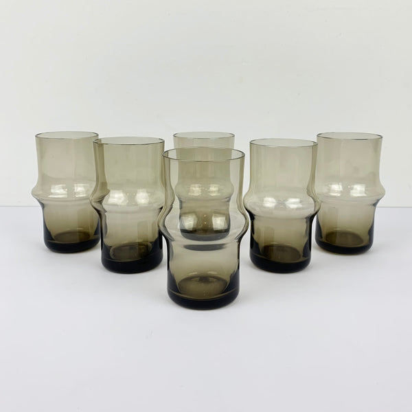 Scandinavian smoky quartz small tumbler set of 6