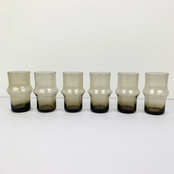 Set of 6 mold blown tumblers 1960's