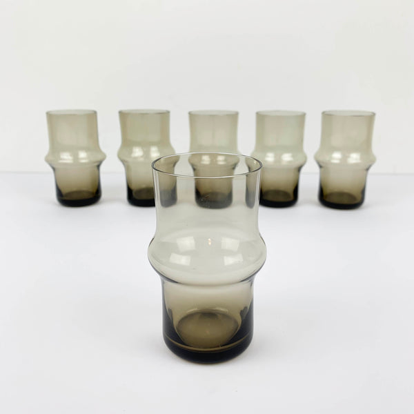 Scandinavian smoky quartz small tumbler - Set of 6