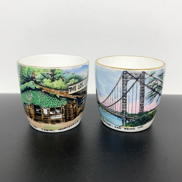 Australian souvenir egg cups by Royal Grafton - Set of 2