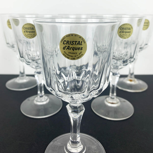 Cristal D'Arques 'St Germain' wine glass with original labels