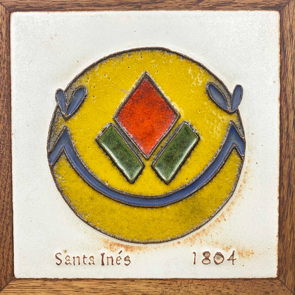 Santa Ines framed ceramic art tile