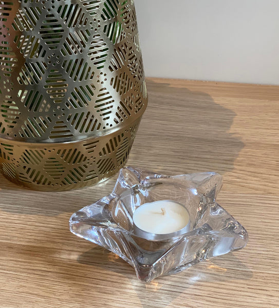 Star Shape Glass Tealight Holder