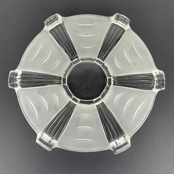 Stolzle 1930s Art Deco glass platter top view